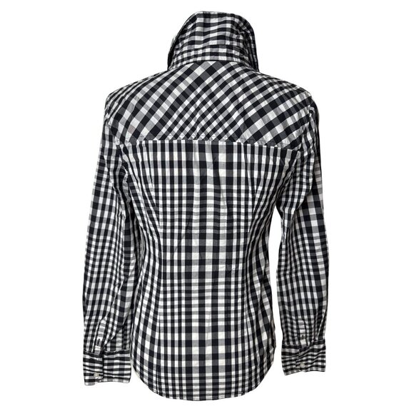 Guess Jeans Womens Black & White Gingham Long Sleeve Button-Up Shirt - Picture 5 of 10